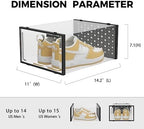 Pinkpum XXL 12 Pack Shoe Storage Box Clear Plastic Stackable Shoe Organizer - Image 2