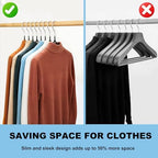 Quality Non-Slip Metal Hangers 50 Pack - Slim Space Saving for Closet - Image 4