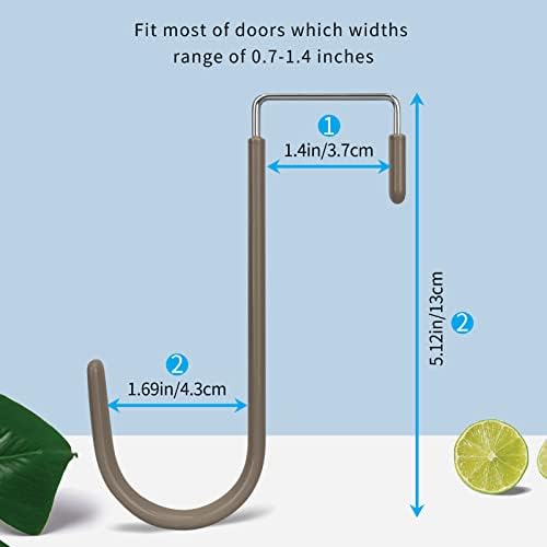 FYY Over the Door Hooks, Single-Hanger 4 Pack, Fits Doors 1 3/8" Brown - Image 2