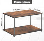 Countertop Spice Rack, Stackable Wood & Metal Pantry Cabinet Shelf Organizer Storage, 2-Tier Multi-Use for Kitchen Bathroom Desktop Home Office, Rustic Brown - Image 2