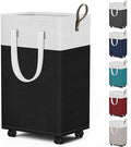 HomeHacks 75L Rolling Laundry Basket with 4 Wheels Collapsible Black by HomeHacks