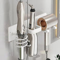 Hair Dryer Holder Wall Mounted,Blow Dryer, Curling Iron, Straightener Holder 3 in 1 Bathroom Metal Hair Tool Organizer Rack-Matte White-2 by Unknown