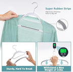 Tonswachic 50-Pack Coat Hangers, Space Saving Plastic Clothes Hangers, Non-Slip, 0.2 Inches Slim, 16.53 Inches Wide, 360° Swivel Silver Hook for Shirts, Pants & Wet/Dry Garments, White and Dark Gray - Image 4