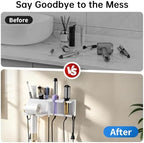 YSD Hair Dryer Holder Wall Mounted Metal 4 in 1 Hair Tools Organizer - Image 3