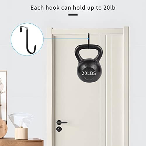 FYY Over the Door Hooks, Single-Hanger 6 Pack, Fits Doors 1 3/8" Black - Image 4