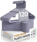 HOUSE DAY Grey Plastic Hangers 120 Pack, Slim Space-Saving Clothes Hangers by HOUSEDAY