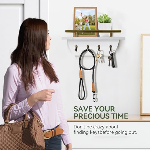 Key Holder Wall Mount Mail Organizer,4 Hook Semicircle Key Rack - Image 3