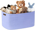 60L Woven Laundry Basket Hamper with Handles, Blue Purple by SunNewt