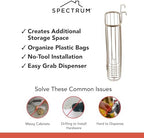 Spectrum Ashley Over The Cabinet Plastic Bag Holder (Satin Nickel Powder Coat) - Grocery & Recycling Bag Dispenser for Kitchen, Bathroom, Under Sink, Home, & Apartment Organization - Image 3