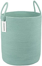 XUANGUO Cotton Rope Laundry Basket Hamper for Clothes Large Light Green by XUANGUO