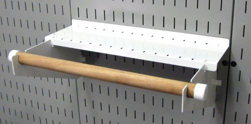 Wall Control Pegboard Organizer 4 ft. Metal Pegboard Standard Tool Storage Kit & Pegboard Paper Towel Holder and Dowel Rod Pegboard Shelf Assembly for Pegboard and Slotted Tool Board – White - Image 5