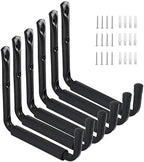 Garage Storage Utility Hooks, 9" Jumbo Ladder Wall Hnger, 6 Pack Black by Ihomepark