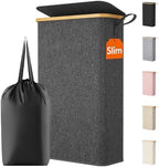 Lifewit 65L Slim Laundry Hamper with Lid and Removable Bag, Dark Gray by Lifewit