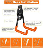 Steel Garage Storage Hooks - 32 Pack Anti-Slip Coating, Heavy Duty Wall Mount Wall Hooks for Hanging Bike, Ladder, Garden Tools, Power Tools, Bulk Items Ropes, Utility Garage Organization Housolution - Image 5