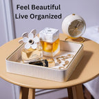 Small Night Stand Organizer Nightstand Tray Bedside Table Organizer Women| Dresser Trays for Bedroom Leather Valet Trinket Tray Catch All| Purse Bowl for Women| Desk Trays - Image 6