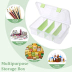 BTSKY Clear Plastic Dividing Storage Box with 4 Compartments Sewing Box - Image 7