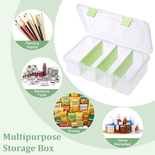BTSKY Clear Plastic Dividing Storage Box with 4 Compartments Sewing Box - Image 7