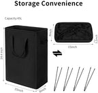 Slim Laundry Hamper With Handles Collapsible Laundry Basket Thin Dirty Clothes Basket Narrow Laundry Bag Foldable Dirty Clothes Hamper 45L (21 inches,Black) - Image 3