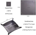 Leather Jewelry Valet Tray for Women and Man (Deep Grey-B) - Image 2