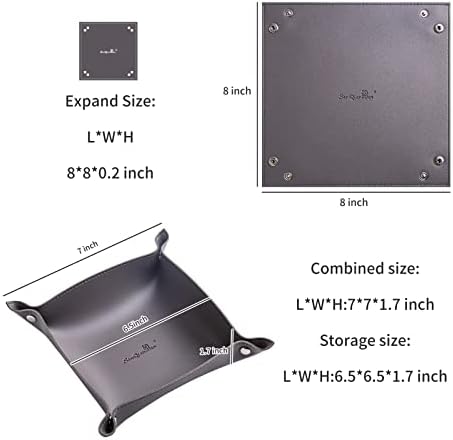 Leather Jewelry Valet Tray for Women and Man (2PCs Grey-B) - Image 2