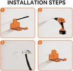 Garage Storage Trimmer Rack, Weed Whackers Holder Organizer, Orange, 4 Pack - Image 6