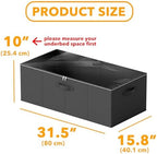 SpaceAid 2 Pack 10" High Under Bed Storage Containers, Large Underbed Storage Organizer Bins with Lids for Bedroom, Dorm, Clothes, Closet Organization, Bed Sheets and Blankets (Black) - Image 3