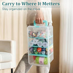 BTSKY Clear Plastic Dividing Storage Box with 4 Deep Compartment Sewing Box - Image 5
