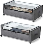 Under Bed Storage with Wheels High Size for Shoe Clothing Storage | Smooth-rolling wheels slide easily under most beds for quick everyday access by FOUCSSOMEI