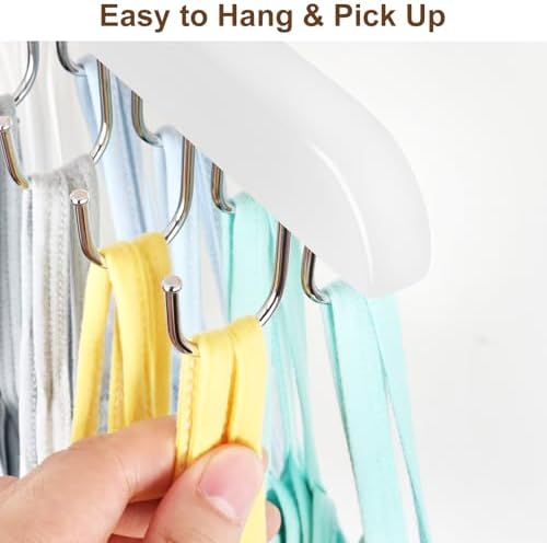 Resovo Bra Hanger for Closet, Tank Top Hanger 20 Hooks Capacity Foldable Wood Space Saving Hangers Closet Organizers and Storage for Dorm & Apartment for Tank Top, Bra, Scarf etc. - Image 5