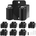 Broom Holder Wall Mount, 7PCS Broom Hanger Wall Mount, Stainless Steel Heavy Duty Mop Holder Broom Mop Hanger Wall with Screws, Garden Outdoor Tool Organizer Rack Broom Hanger (Black) by Yiows