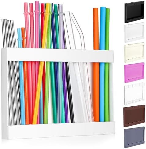 Qinyoung Acrylic Straw Holder for Cabinet Door,Classic,Large,White by Qinyoung