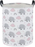 Essme Kids Laundry Basket,Elephant Hamper Collapsible Canvas Waterproof Storage Bin foBoys, Cute Hamper,Gift Baskets(Rainbow Elephant) by ESSME