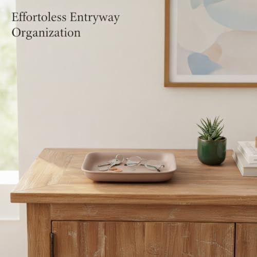 Square Storage Tray for Desk and Entryway Organization - Durable PP Catchall Dish for Keys, Coins, and Jewelry (7.5 x 7.5 Inches) - Image 2