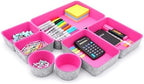 Welaxy Drawer organizer bins felt tray desk storage dividers 7pc Hot pink - Image 6