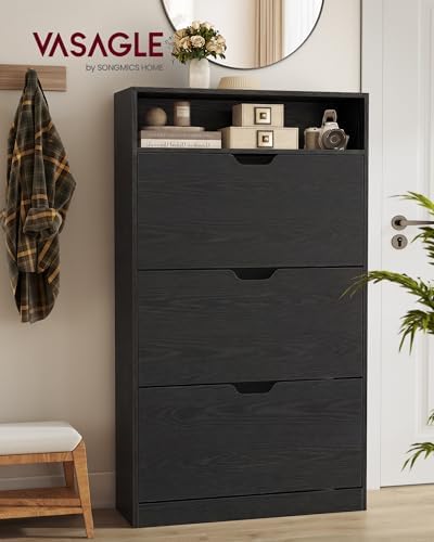 VASAGLE Shoe Cabinet with 3 Flip Drawers, Holds up to 24 Pairs of Shoes - Image 3