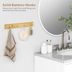 Forbena Natural Wood Coat Rack Wall Mount Set of 4, Wooden Wall Hooks for Bathroom Towels, Vertical Coat Hanger for Kids Room, Boys Girls Bedroom, Office, Entryway Keys Hats and Shoes -16 Hooks - Image 5