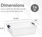 Superio 7.4 Quart Clear Plastic Storage Bin with Lid, Stackable Organizer Box, BPA-Free Storage Container for Home, Garage, School & Office, 10 Pack - Image 2