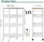 Vivihomety 4-Tier Laundry Utility Rolling Storage Cart with Wheels, Metal - Image 4