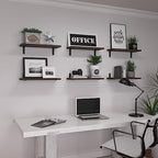 WOPITUES Floating Shelves Set of 6 for Wall Decor & Storage, Dark Brown - Image 7
