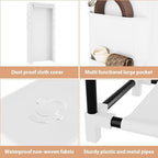 VTRIN Vertical Narrow Shoe Rack Organizer Tall Shoe Rack for Closet Entryway 10 Tier Non-Woven Cover Shoe Shelf Holds 36-41 Pairs Free Standing Shoe Storage Cabinet with Dustproof Cover, White - Image 4