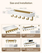 Key Holder Wall Mount Magnetic Adhesive, Key Hooks Rack with Shelf - Image 2