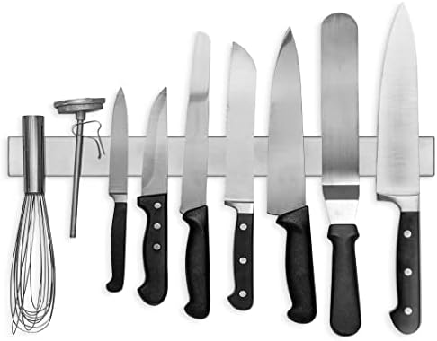 Modern Innovations Magnetic Knife Holder for Wall and Fridge - 18" Knife Magnetic Strip, Magnet Kitchen Knife Holder and Rack, Stainless Steel Magnetic Knife Bar for Kitchen Utensils by ModernInnovations