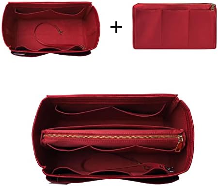 ZTUJO Purse Organizer Insert, Felt Bag Organizer with Metal Zipper, Handbag & Tote Shaper, For Speedy Neverfull Tote, 7 Sizes - Image 5