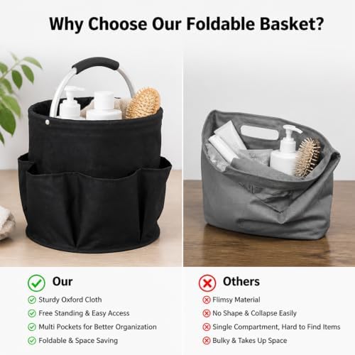 Cleaning Caddy Bag, Cleaning Supplies Organizer, Storage Basket with Handle - Image 5