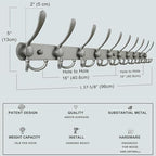 Dseap Coat Rack Wall Mount - 38” Long 10-Tri-Hooks Heavy Duty Coat Hanger Rail Wall Hooks for Hanging Coats Hats Clothing Clothes Purse Mudroom Entryway, Gray - Image 6