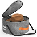 SLEEPING LAMB Cowboy Hat Box for Travel and Storage, Collapsible Cap Organizer Case with Handles & Shoulder Strap for Men Carry Cap Bag, Soft and Large Hat Box for Women Storage for Closet, Grey by SLEEPINGLAMB