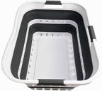 SAMMART 42L (11 gallon) Collapsible Plastic Laundry Basket - Foldable Pop Up Storage Container/Organizer - Space Saving Hamper/Basket (1, White/Steel Gray) - Image 4