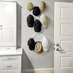 SKOLOO Hat Rack for Wall with 14 Hooks, Solid Wooden, Modern, Expandable Coat Rack Wall Mount for Coats, Hats, Bags, Baseball Caps, Natural on White - Image 4