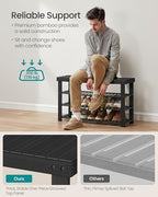 SONGMICS Shoe Rack Bench, 4 Tier Bamboo, 11.3 x 35.2 x 20.5 Inches - Image 4