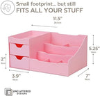 Uncluttered Designs Makeup Organizer With Drawers - Cute Kawaii Countertop Storage for Cosmetics, Pretty Vanity Holder for Perfume, Skincare, Brush, Lipstick, Nail Polish and other Accessories (Pink) - Image 4